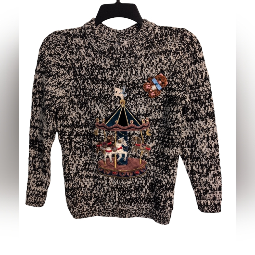 Nwt Dolce & Gabbana Teddy Bear Carousel Crewneck Sweater Girls Boys Child 9/10